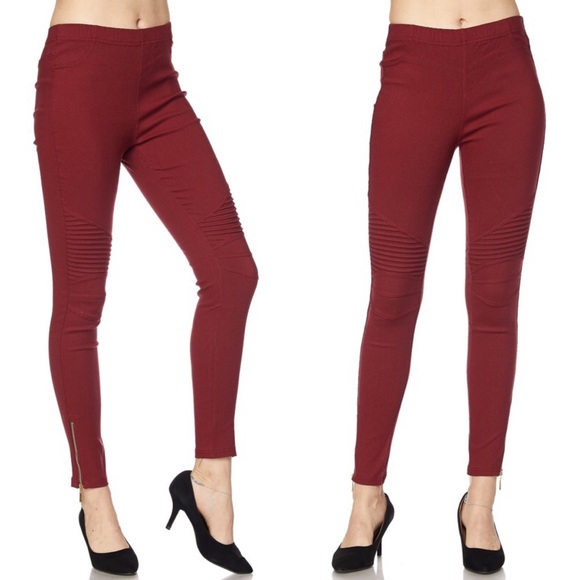 🚨1 HR SALE🚨 DEBBIE Stretchy Pants - BURGUNDY - Picture 2 of 2